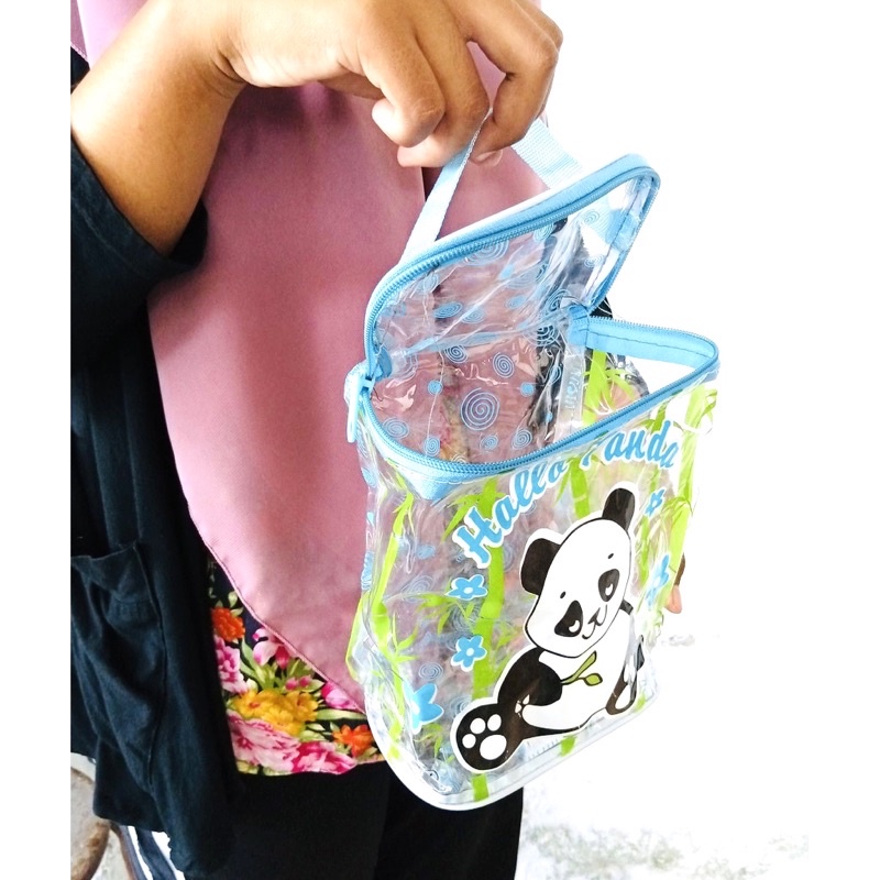 tas komestik make up pouch mika tinggi waterproof tas shampoo panda bee lebah make up bag travel