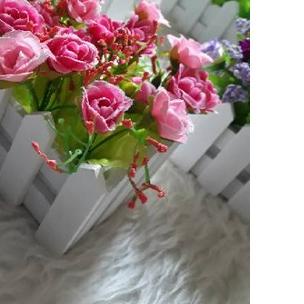 dnd POT PAGAR kayu panjang+ BUNGA MAWAR 721/ BUNGA PAGAR POT PAGAR KAYU SET BUNGA MAWAR ARTIFISIAL