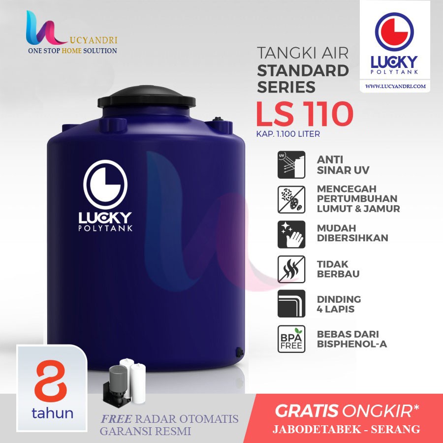 Tangki Air  Plastik  LS 1100 Polytank Lucky Standard/ Toren Air / Tandon Air