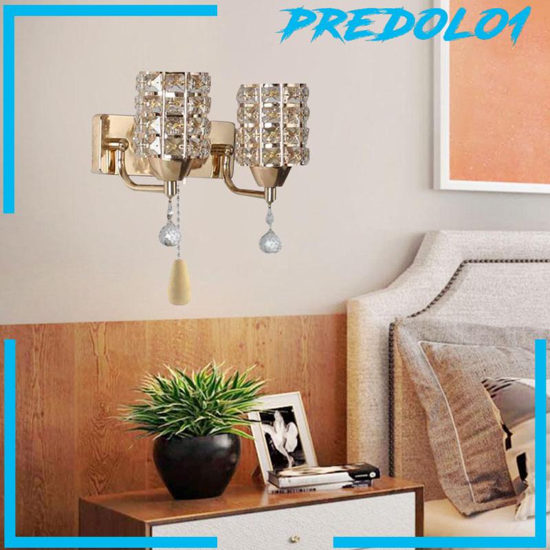 [PREDOLO1] Modern Led Crystal Wall Lamp Sconce Light Bulb Bedroom Bedside Balcony Decor