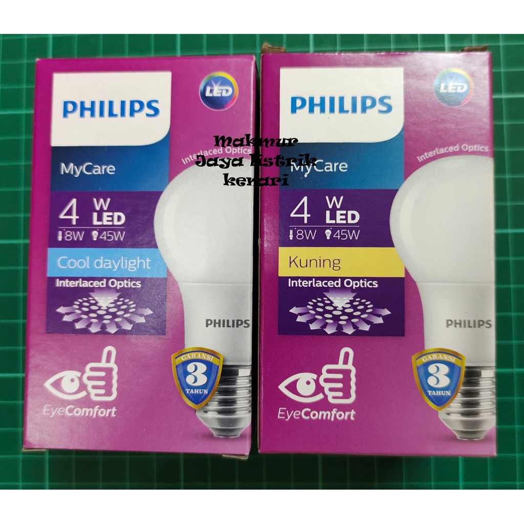 Philips LEDBulb 4W E27 APR 3000K 4000K 6500K 230V Kuning Putih