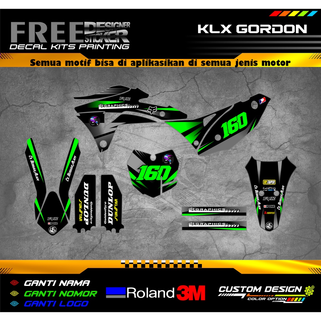 Decal Stiker KLX Gordon WS009