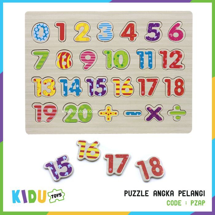 Mainan Kayu Edukasi Anak Puzzle Huruf Angka / Wooden Toys Puzzle Kidu Toys