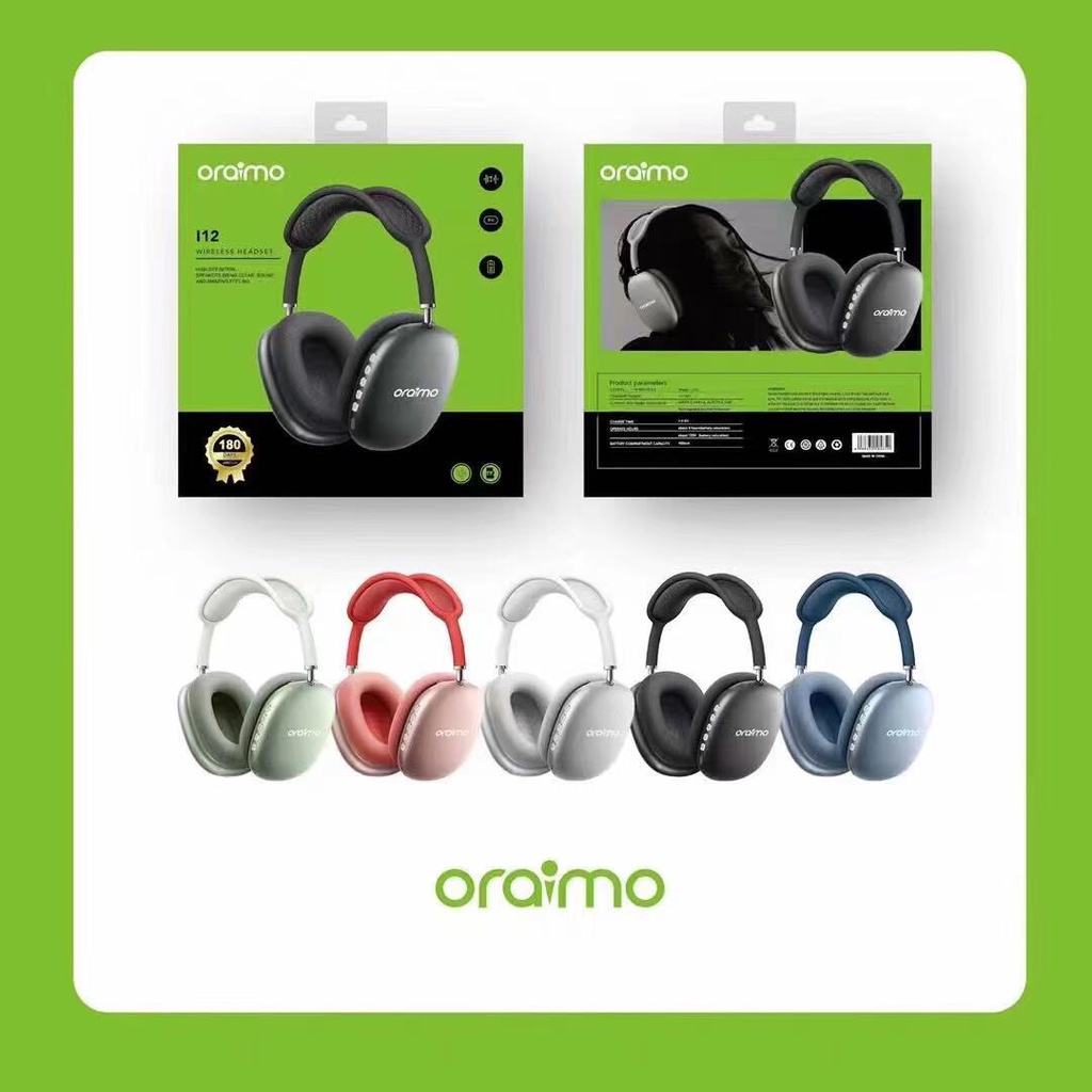 Headphone / Headset Bando Oraimo Bluetooth Wireless I12 Streo Bass