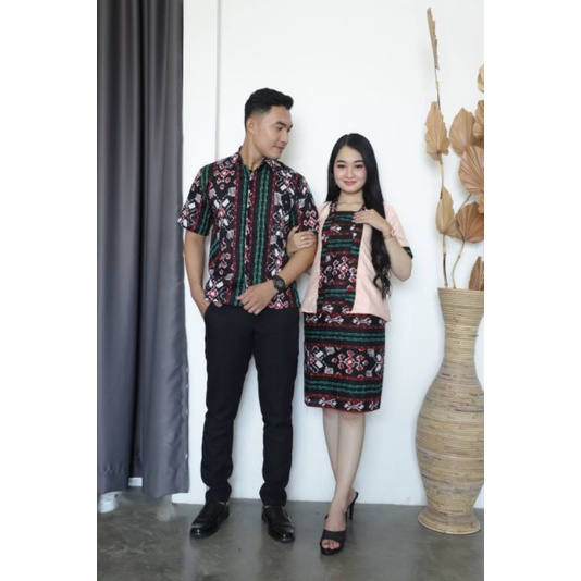 COUPLE DRESS BATIK KOMBINASI COUPLE RNB BATIK MOTIV TENUN