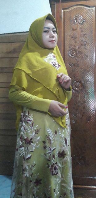SET GAMIS SYARI BAJU MUSLIM PESTA MEWAH CERUTY TILE BORDIR SET GAMIS SYARI BAJU MUSLIM PESTA MEWAH CERUTY TILE BORDIR