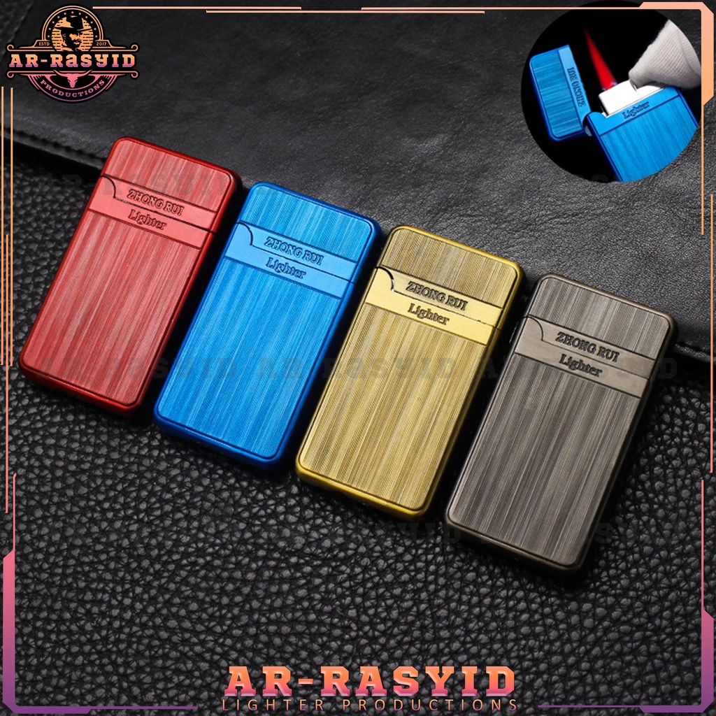 Korek Api Bara Gas Warna Polos Metalik Zhong Rui Lighter COD