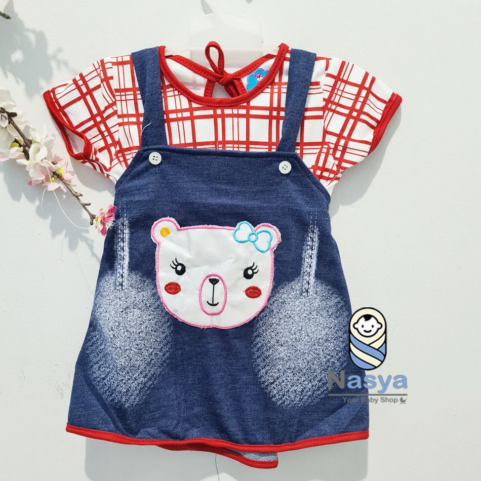 [KK-019] Dress Bayi Perempuan / Bayi bayi perempuan model kodok Denim