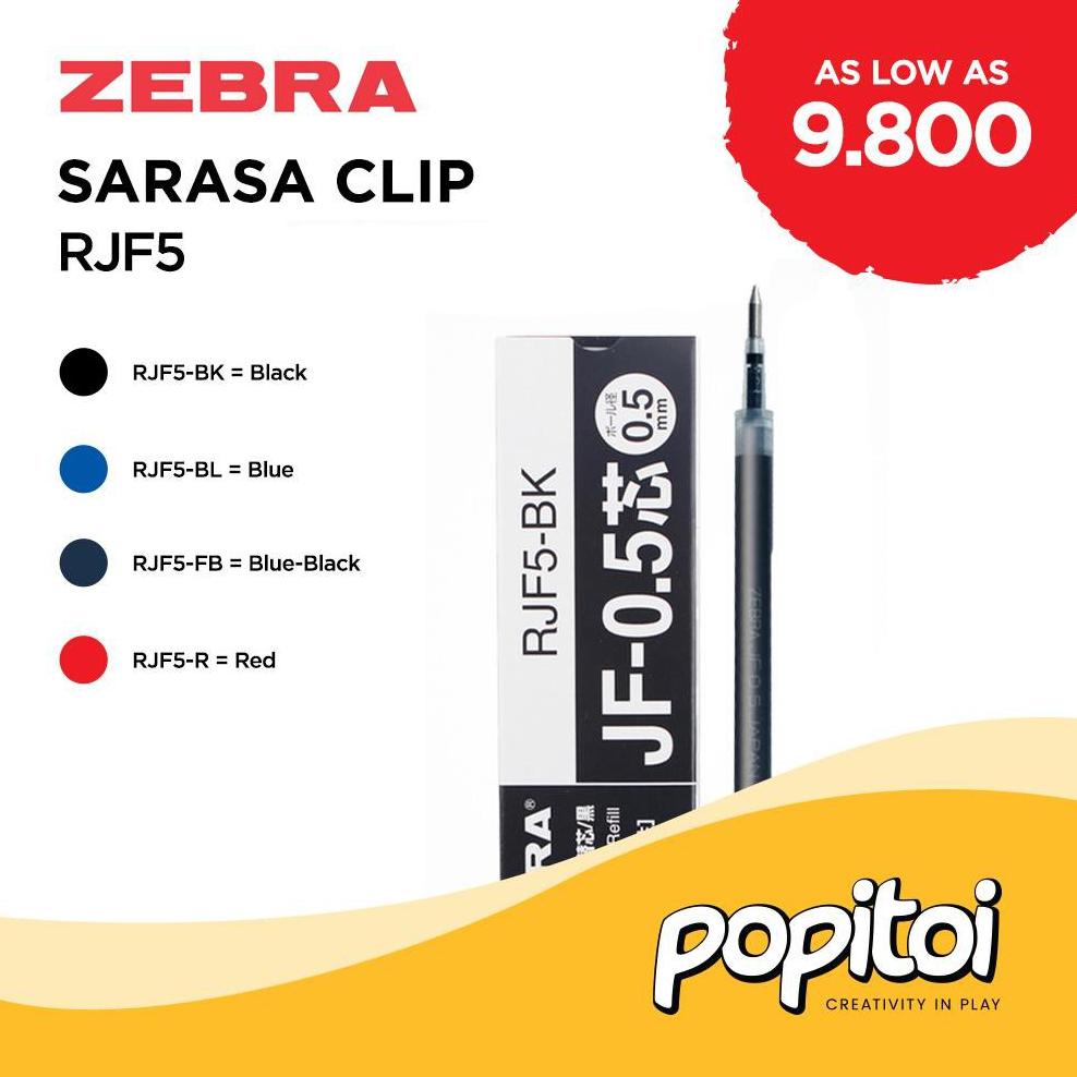 

[(BAYAR DITEMPAT) ZEBRA SARASA 0.5 mm RJF5 Gel Pen 0.5mm Refill Isi Ulang Pulpen 0,5 0,5mm