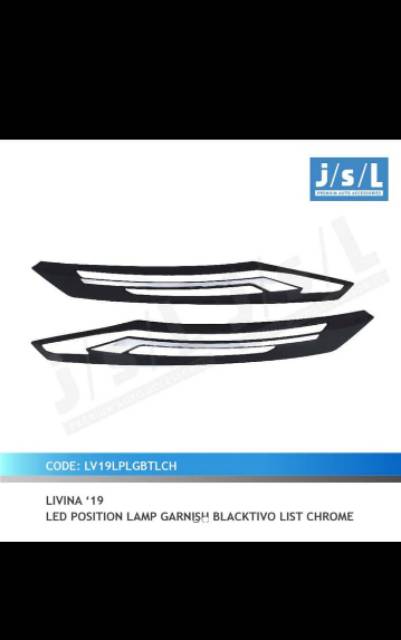 Garnish depan all new Livina 2019 LED position Chrome Carbon Hitam jsl