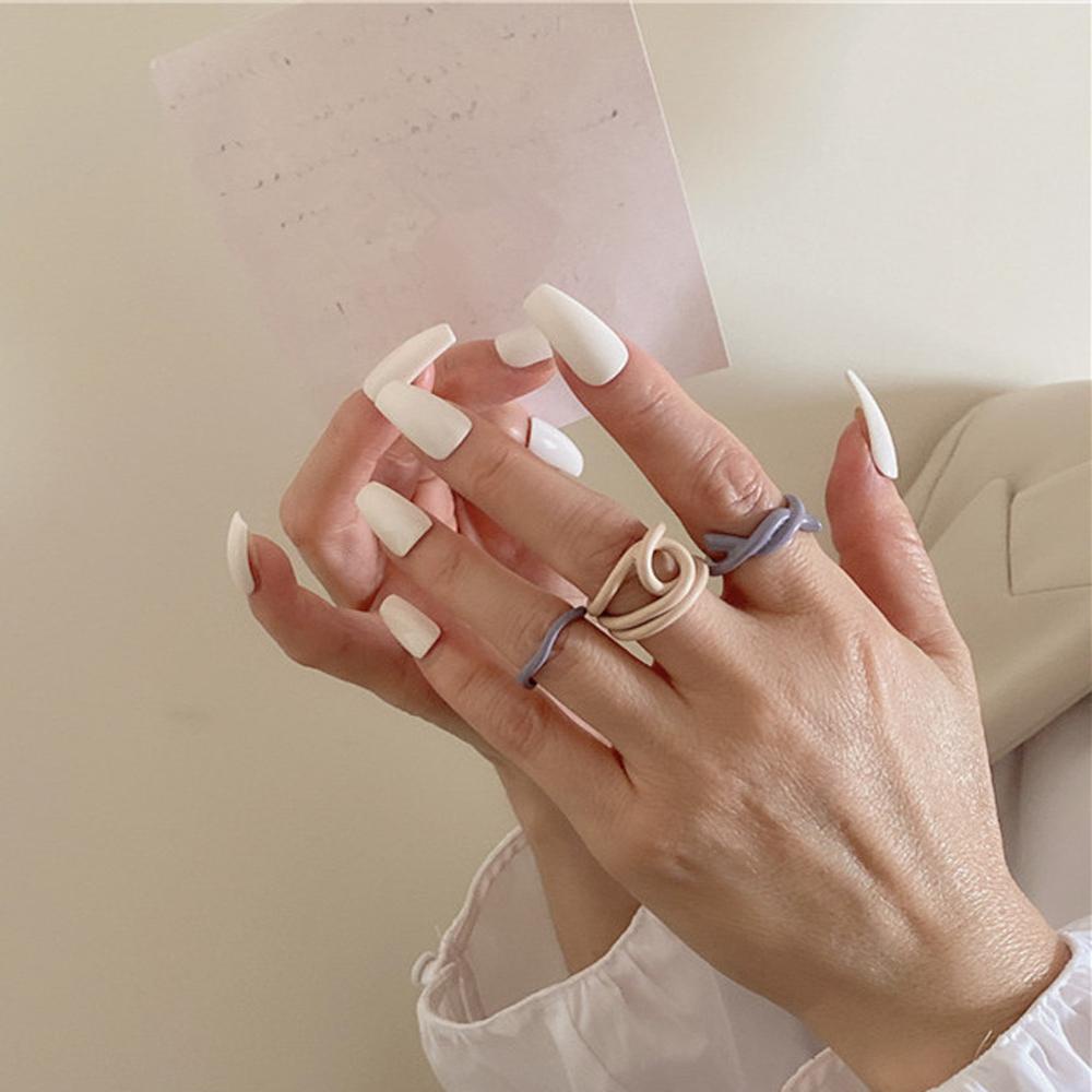 Needway  Geometric Finger Ring Hollow Cross Knot Open Rings Women Trendy Elegant Cool Drip Glaze Girls Fashion Jewelry