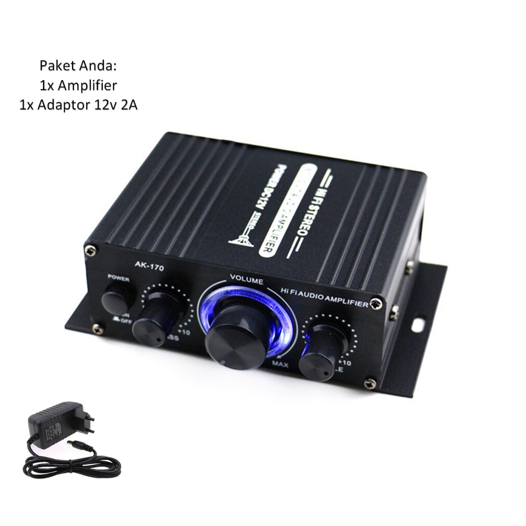 RRS STORE ANENG Stereo Amplifier Speaker 2 Channel 20W Amplifier ampli mini power amplifer 20w Mini Speaker Amplifier SATU PAKET AMPLIFER DAN ADAPTOR LEBIH HEMAT BISA COD bayar ditempat se INDONESIA