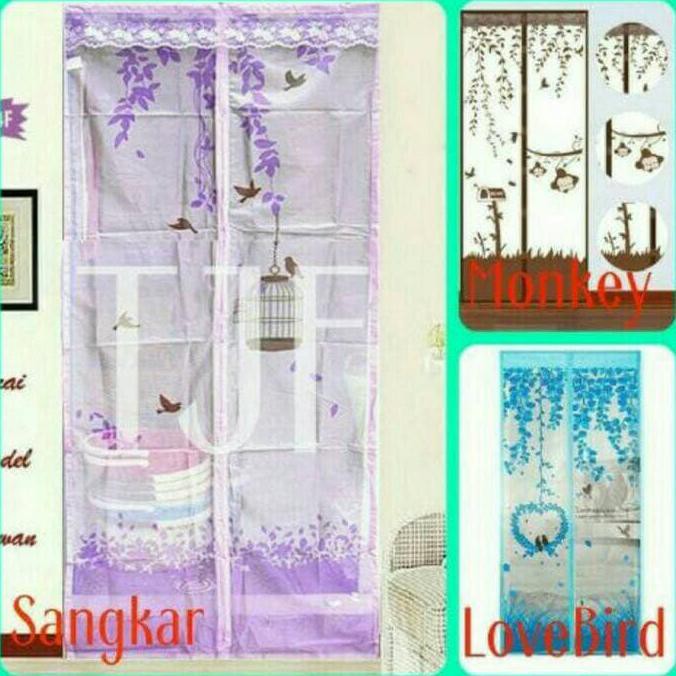 tirai kelambu pintu magnet aneka warna dan karakter murah murah