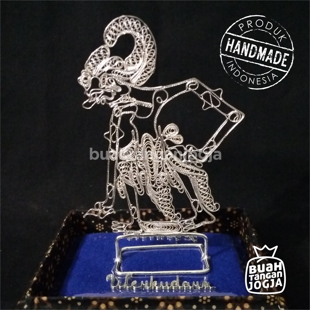 Miniatur Wayang Werkudara Lapis Perak - Kerajinan Khas Kotagede Jogja