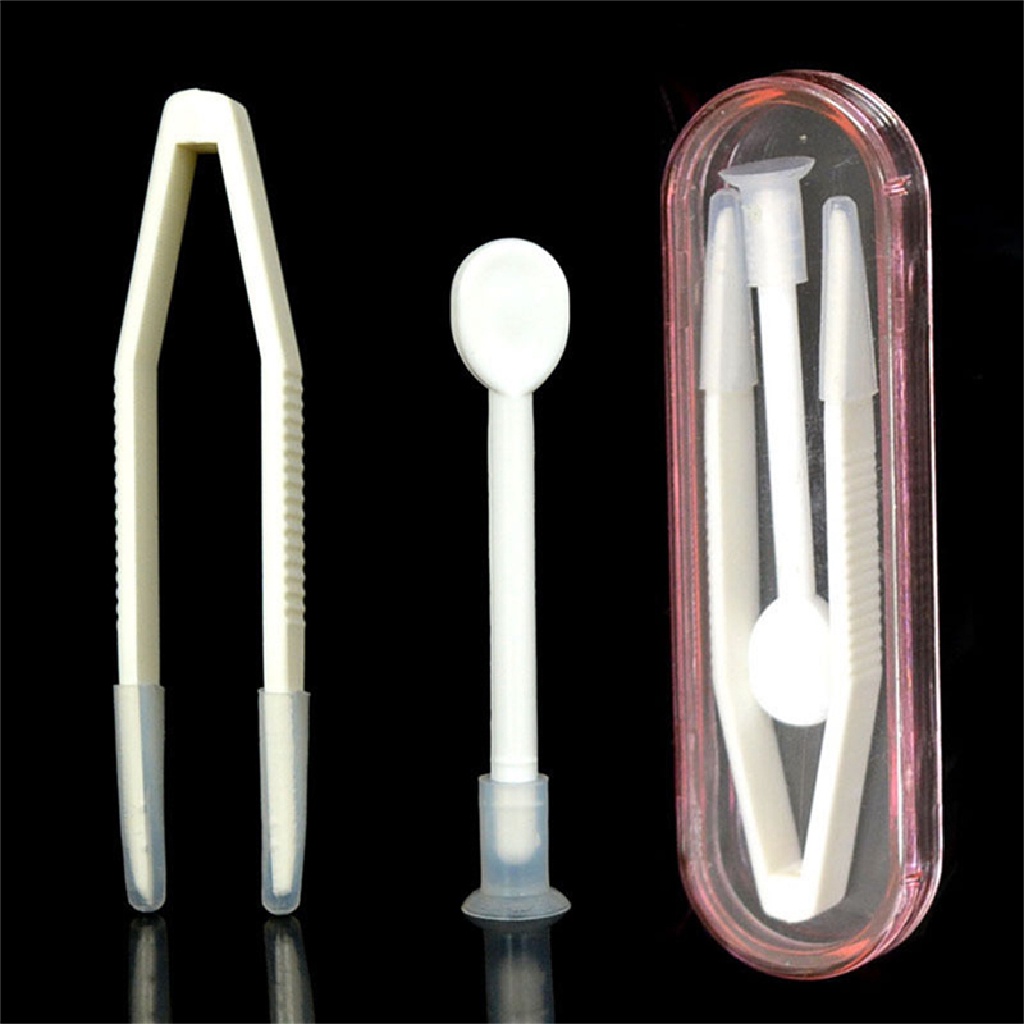 [OOID] Contact Lens Inserter Remover Soft Tip Tweezer Stick Tool Case Set ID