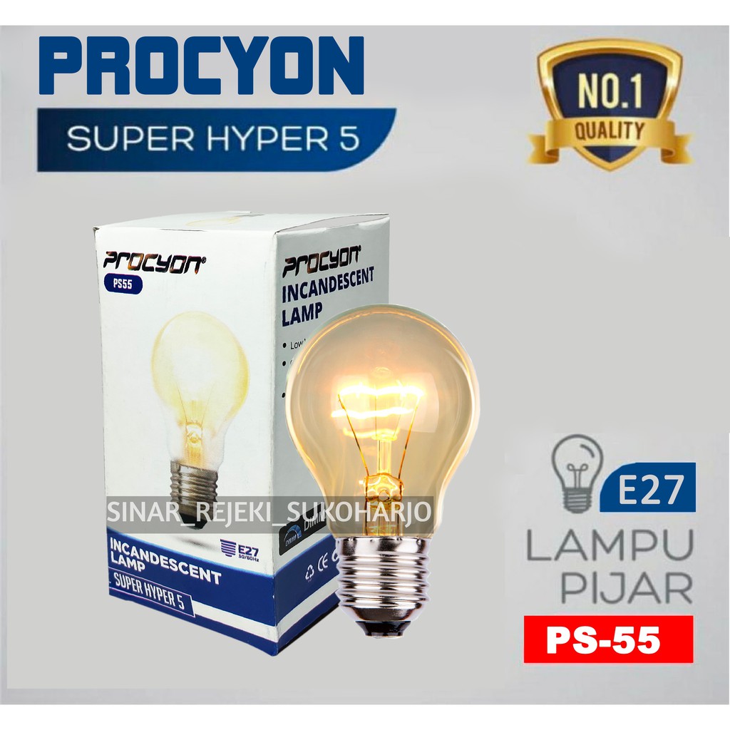 PROCYON Lampu Bohlam Pijar PS 55 PS 47 Ayam 5w 5 watt Kuning