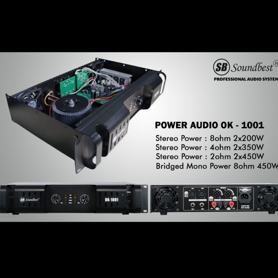 Power Amplifier OK 1002 OK-1002 OK1002 Power Soundbest 2 Channel