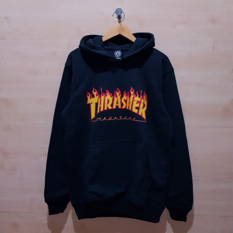 HOODIE THRASHER FLAME BLACK