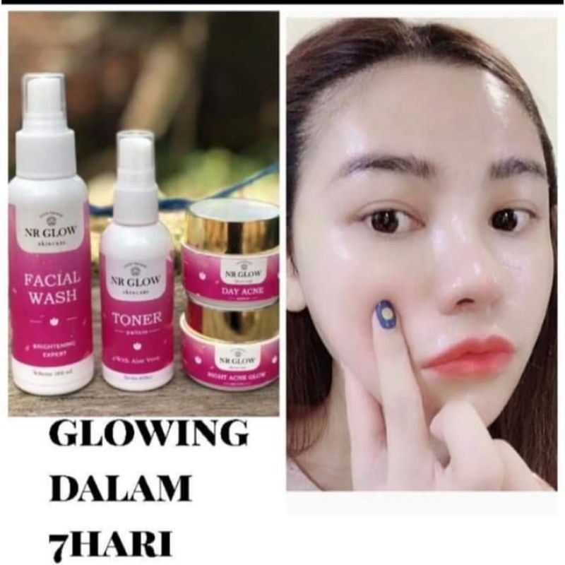 PAKET SKINCARE/PELICIN PEMUTIH WAJAH NRGLOW BPOM PUTIH CEPAT GLOWING