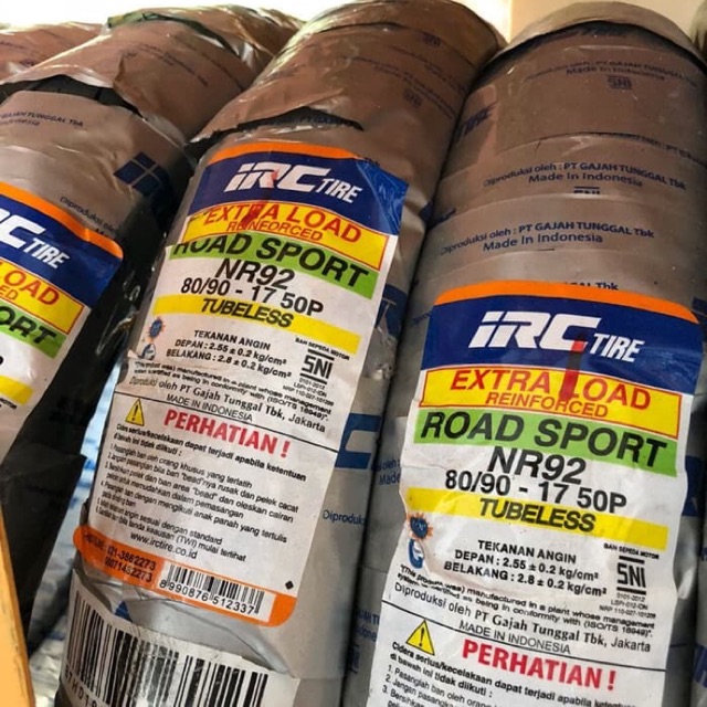 BAN LUAR TUBLES MOTOR IRC 80/90-17 ( NR 92)