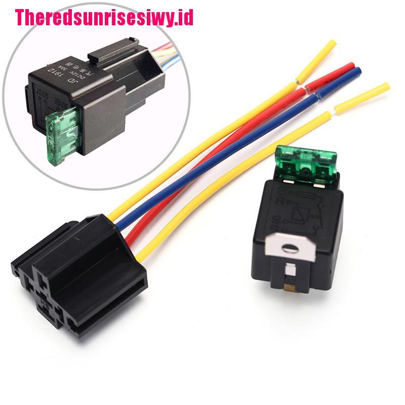 【Theredsunrisesiwy.id】1pc Waterproof prewired 4pin car relay harness holders 40A/12V with relay socket