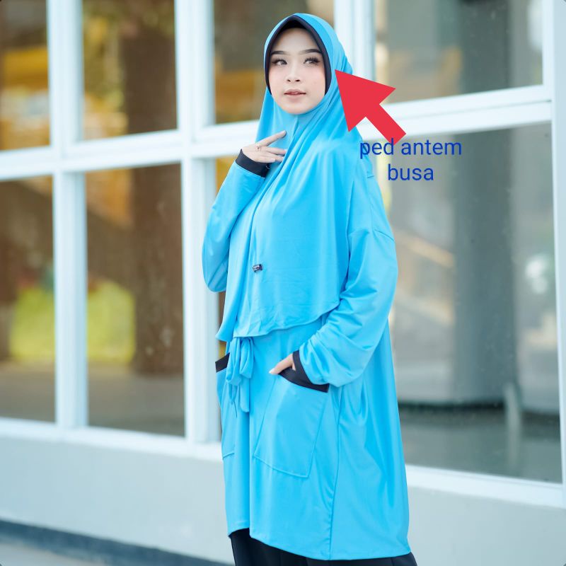 sansanhijab Hijab Syar’i Cleo Cardigan Ped – Cardigan Panjang dengan Desain Dinamis dan Elegan