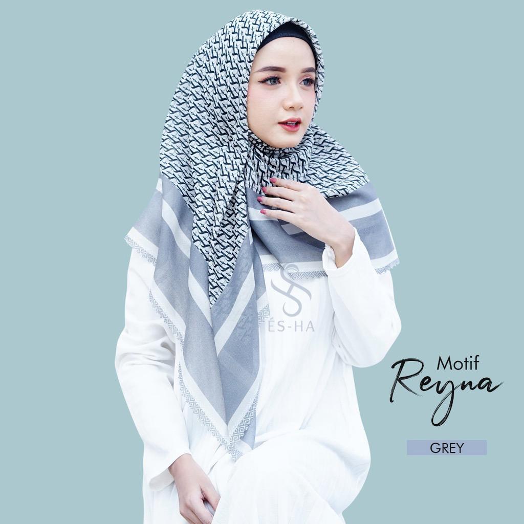 COD PROMO HIJAB DENAY KW VOAL PREMIUM / JILBAB DEENAY KW SEGI EMPAT MOTIF TERLARIS-REYNA GREY