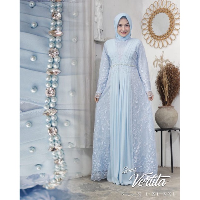 Gamis Verlita NK / Kebaya Gamis Pesta Modern Terbaru / Dress Kondangan