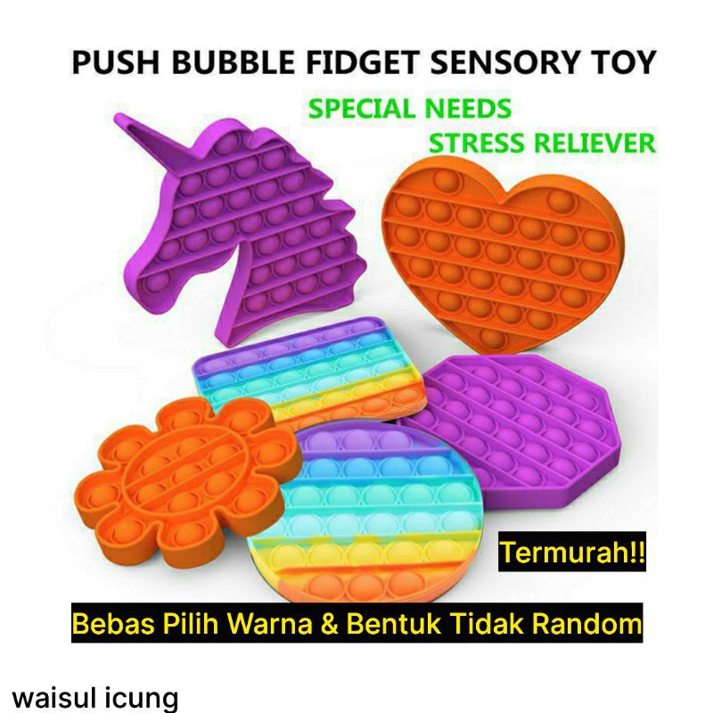 Mainan push Pop it New fidget push Round Toy Push bubble penghilang stress relief kids tiktok