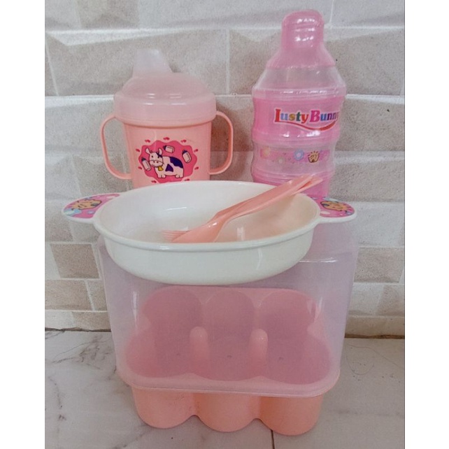 Tempat Makan Bayi/ Feeding Baby/ Tempat makanMPAsi bayi/ Botol minum bayi/ Paket komplit alat makan bayi-other