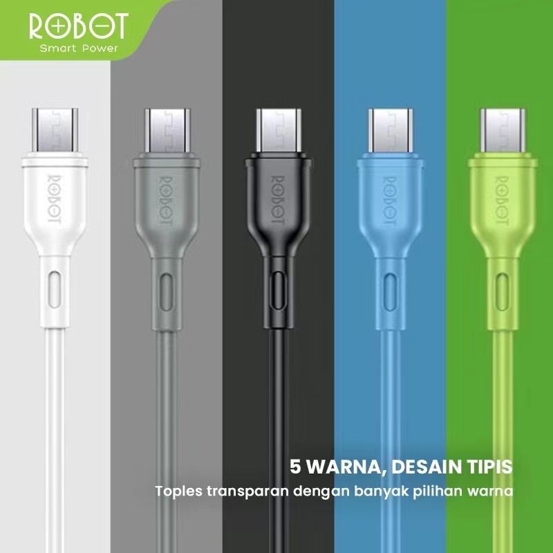 ROBOT Kabel Data RBM100S Android Micro USB 1M Data Cable Original - Garansi Resmi 1 Tahun