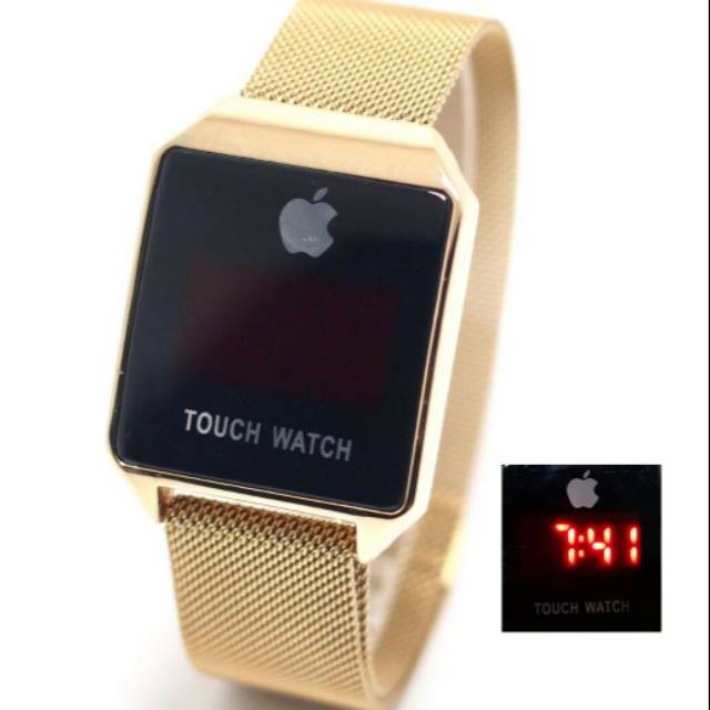 jam tangan iphone LED tali pasir magnet