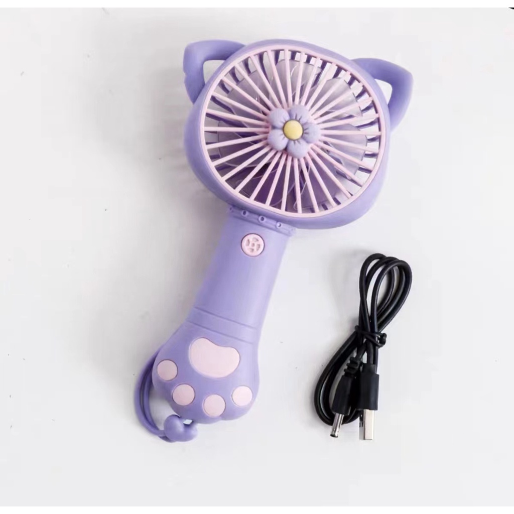 Kipas Angin Mini Genggam Rechargeable USB / Kipas Angin Mini Cute Karakter Free bublewrap-7