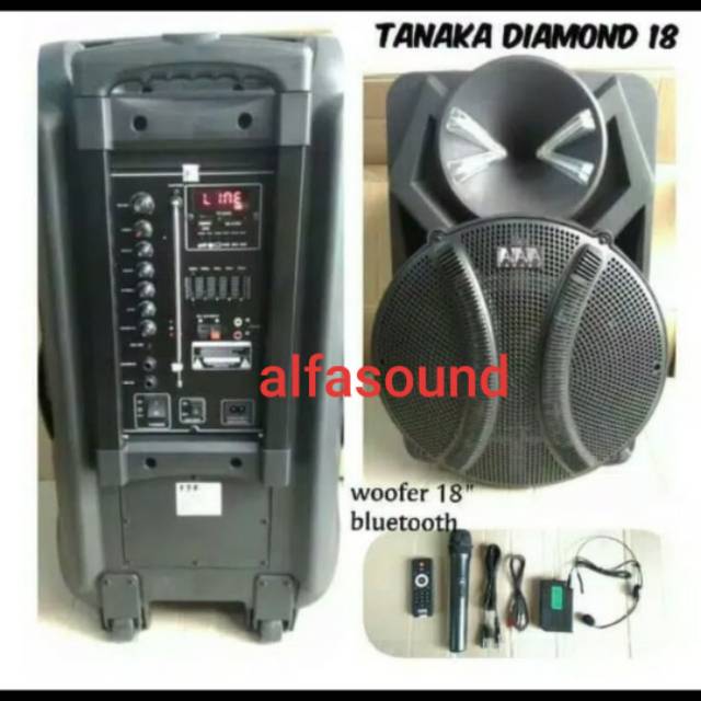 SPEAKER AKTIF 18 inch portable TANAKA DIAMOND 18