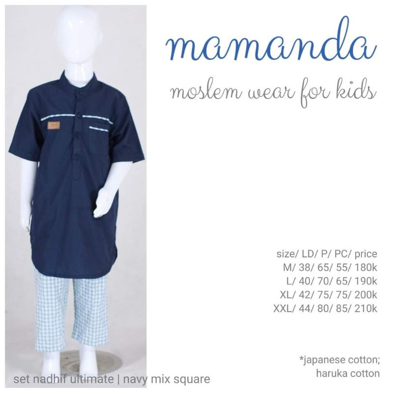 MAMANDA KIDS Ultimate Series || Set Nadhif Navy mux Square