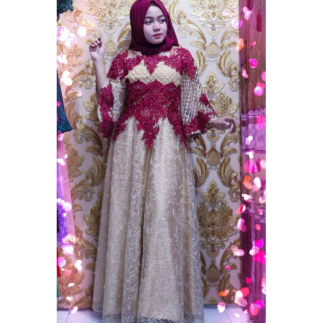 Gaun pesta akar ,gaun mewah ,jahit gaun