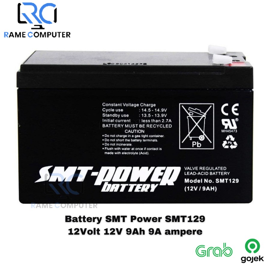 Battery / Baterai SMT Power SMT129 12Volt 12V 9Ah 9A ampere