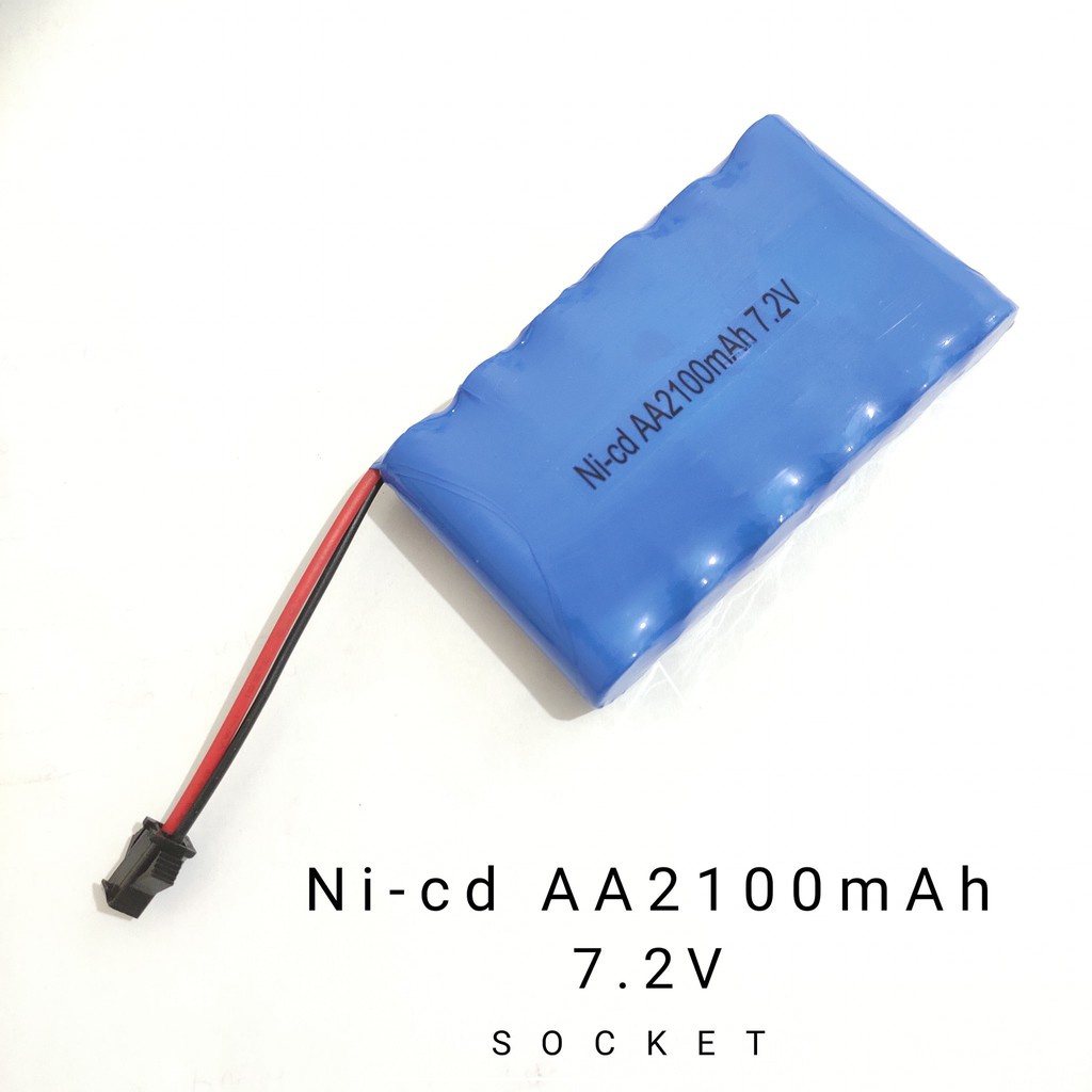 Baterai NiCd RC AA 2100mAh 7.2V Socket Hitam isi 6.