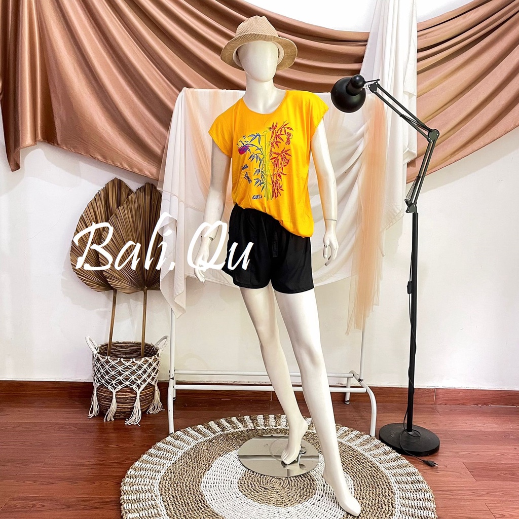 Baju Atasan Kaos Bambu Bali XL Kain Halus-KUNING