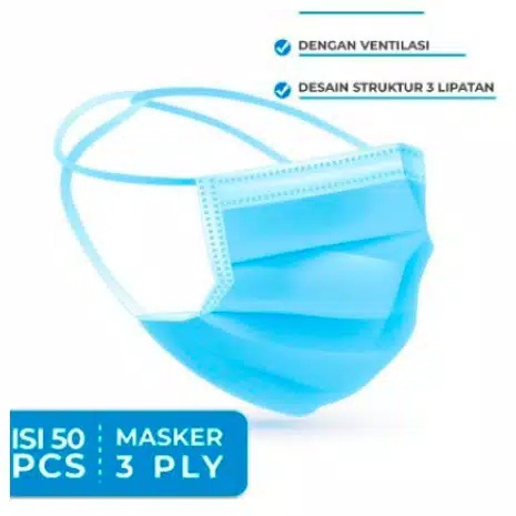 MASKER HIJAB / NONHIJAB MASKER 3PLY DISPOSABLE FACE MASK Masker Headloop ALADDIN88