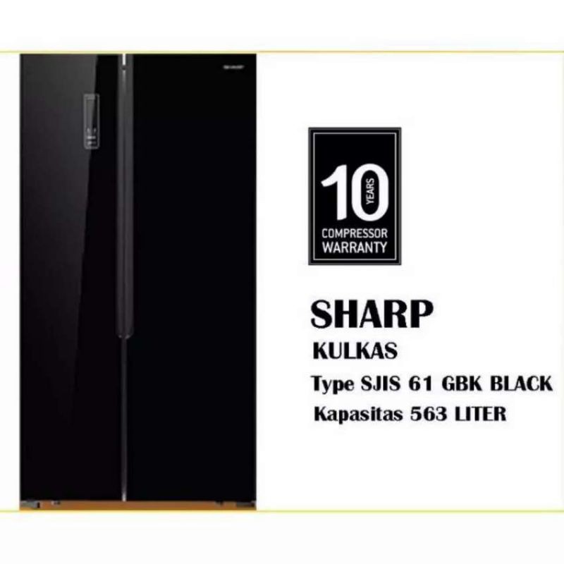 KULKAS SHARP 61G BK  SIDE BY SIDE MEDAN ONLY