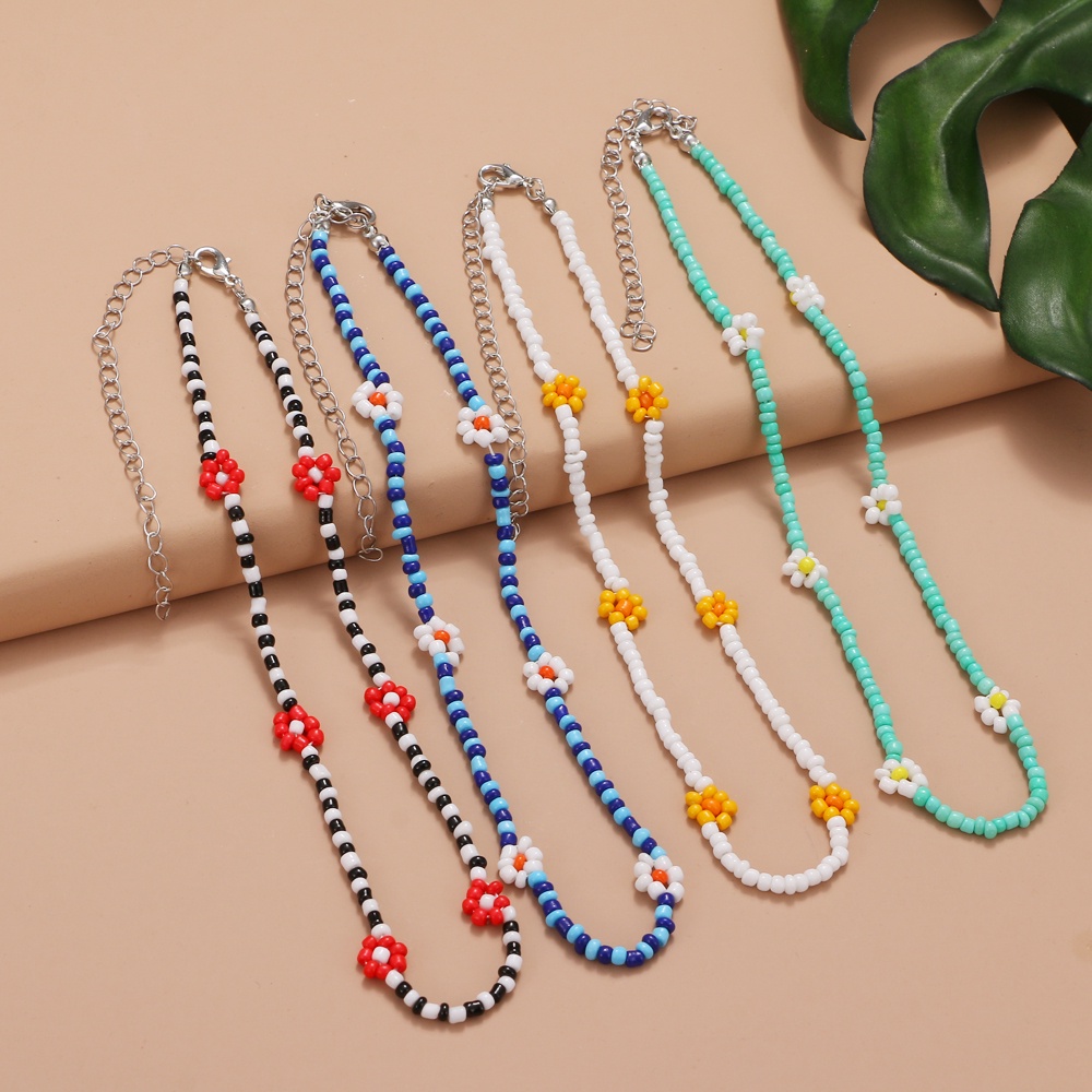 Y2k Kalung Choker Wanita Desain Manikmanik Warna Warni Gaya Bohemian Handmade Untuk Pantaipestahadiah