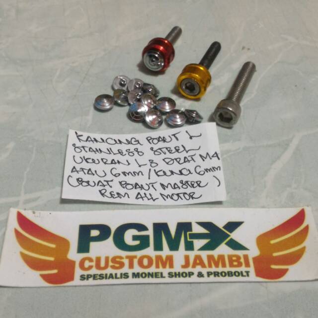Kancing Tutup Baut L Stainless Steel Ukuran Baut L3 Baut 6mm Motif Di Kepala Langka Punya