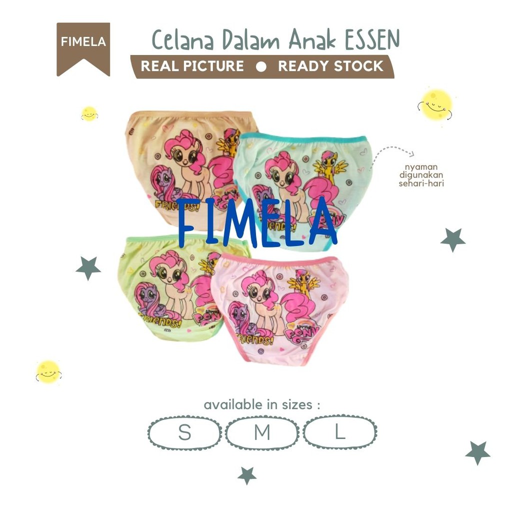 GROSIR 12 PCS CELANA DALAM ANAK ESSEN/SF/LP/HK/MEOW -FIMELA.ID-
