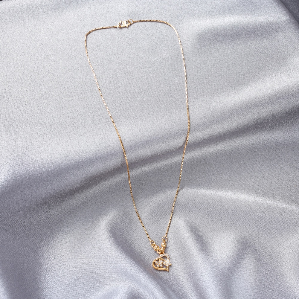 ✨COD Kalung Titanium Wanita Grosir Murah Kalung Model Batu Permata Berlapis Rose Gold D031