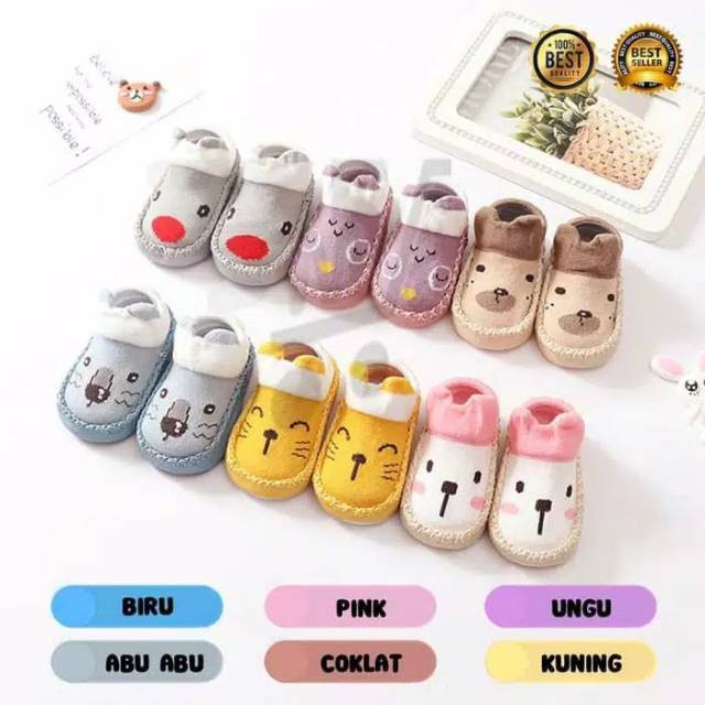 PROMO 10.10 PUNCAK ☀ACCBAYI☀ PW02 Anti Slip Bayi PATTERN MOCCASINS sepatu bayi prewalker kaos kaki anak import