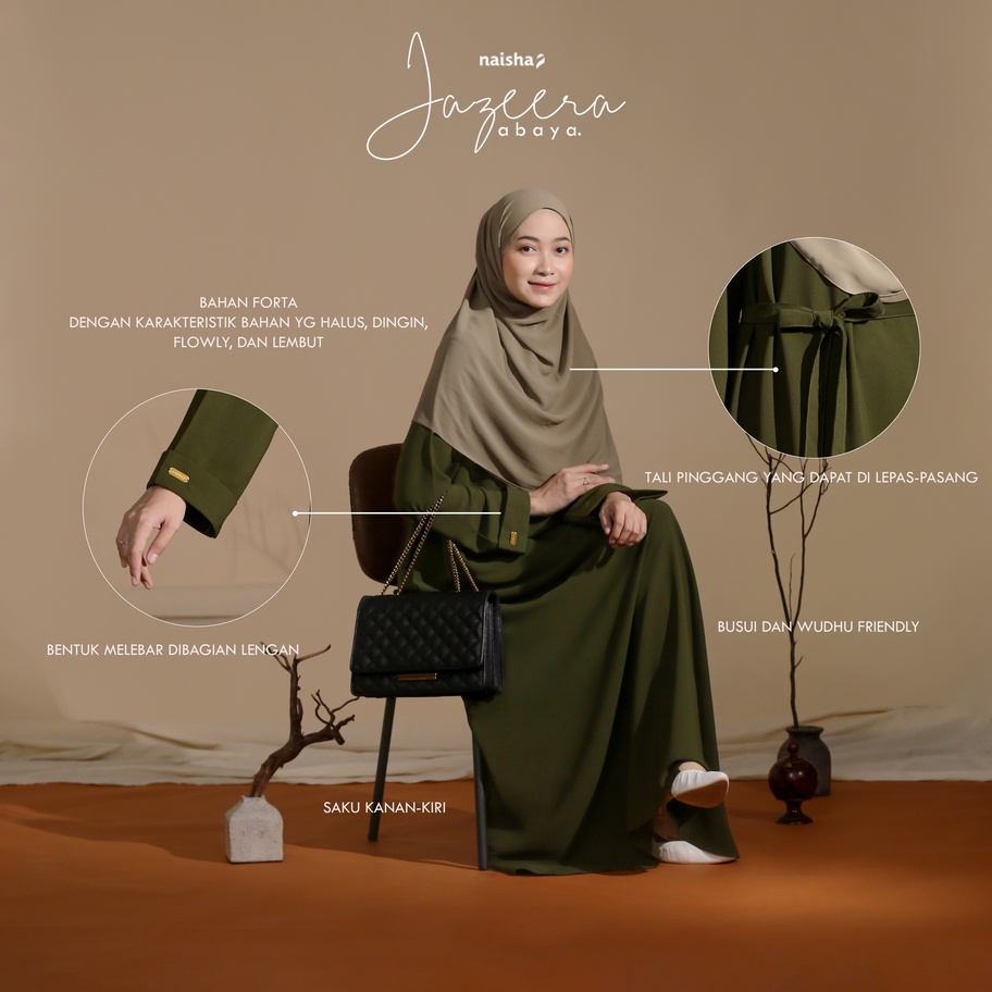 Jazeera Abaya by Naisha / Abaya Polos / Syari Dress