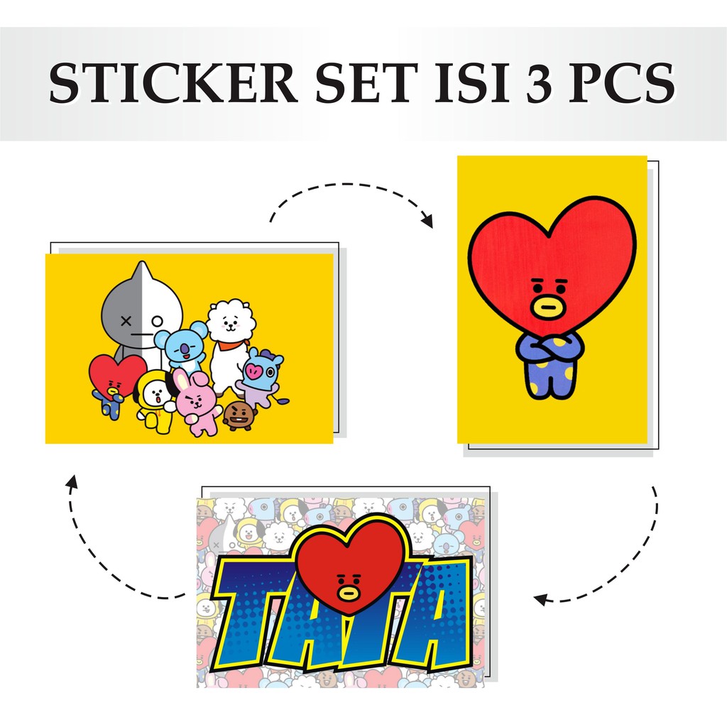 Stiker Bt21 6X9 Cm Mirror Bts Murah Sticker Kpop Aesthetic Bt21 Family