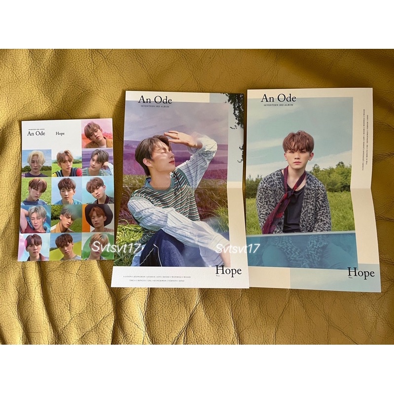 MINI POSTER + stocker AN ODE HOPE VERSION PC PHOTOCARD JUN  WOOZI ALBUM SEVENTEEN MURAH UNSEALED PRE