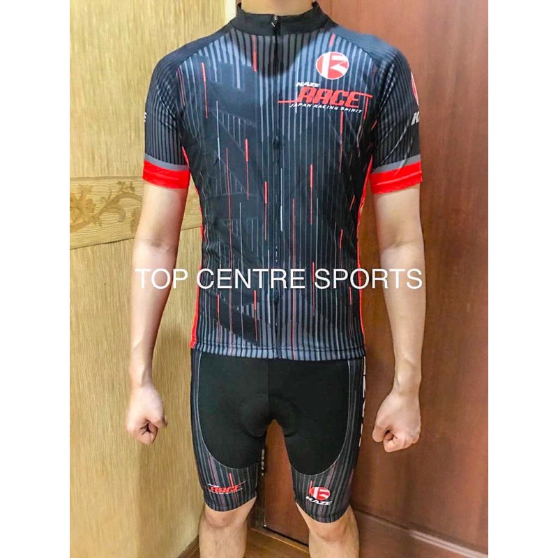 Stelan Jersey Sepeda Import KAZE RACE Black Red Stripe